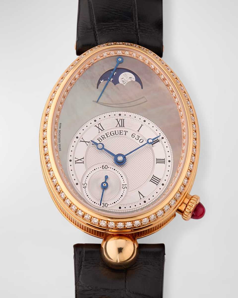 Reine de Naples 18K Rose Gold 28.5mm Watch with Diamonds and Mother-Of-Pearl